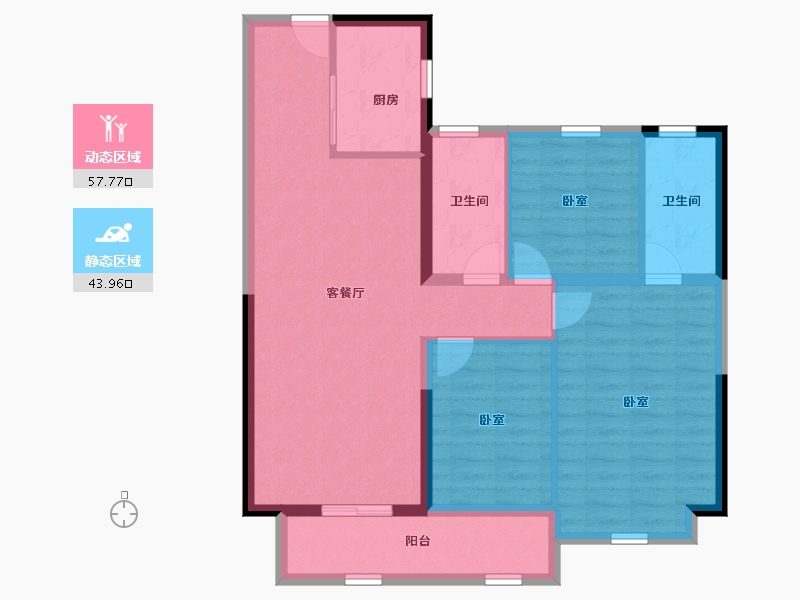 湖北省-武汉市-深业泰雲府-91.30-户型库-动静分区