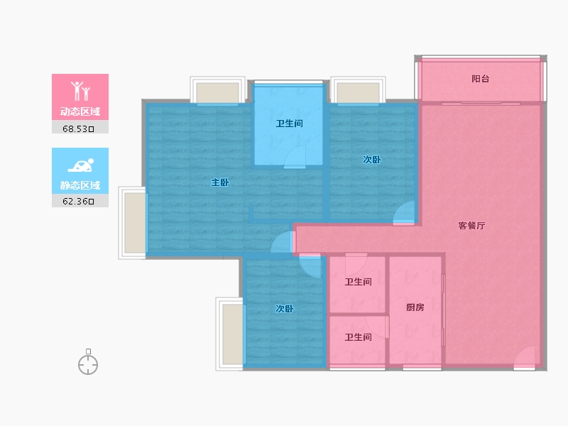 广东省-深圳市-兰亭国际名园-118.53-户型库-动静分区