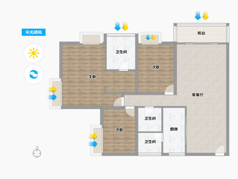 广东省-深圳市-兰亭国际名园-118.53-户型库-采光通风