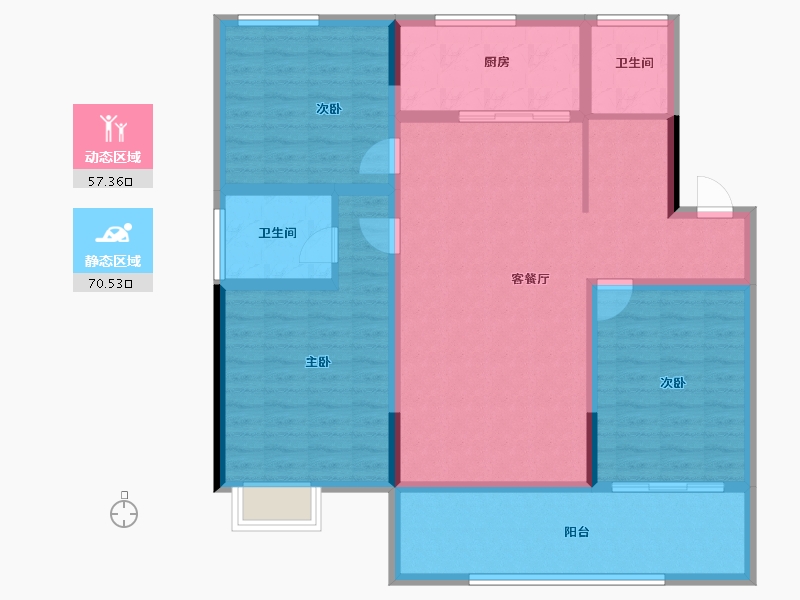 甘肃省-庆阳市-正德铭苑-114.63-户型库-动静分区