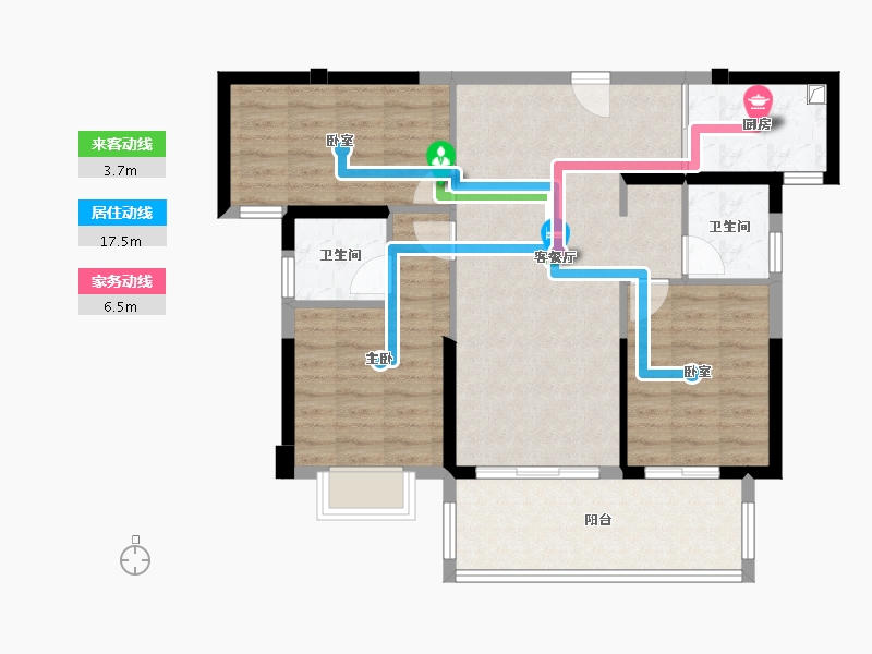 福建省-泉州市-城建水墨江澜-85.60-户型库-动静线