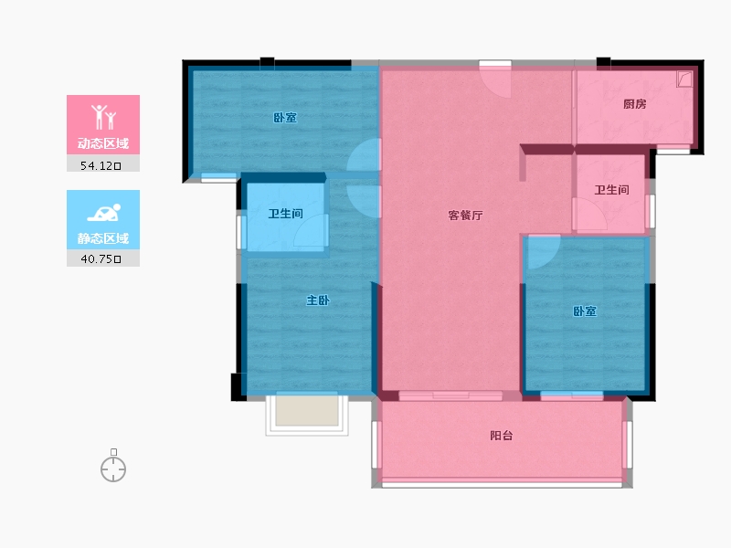 福建省-泉州市-城建水墨江澜-85.60-户型库-动静分区