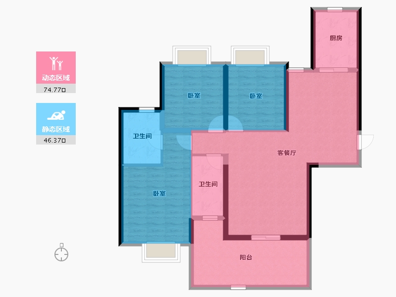 海南省-海口市-恒福佳庭-108.83-户型库-动静分区