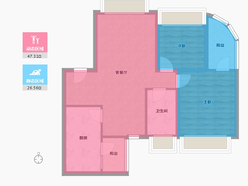 广东省-深圳市-湖滨阁-65.83-户型库-动静分区