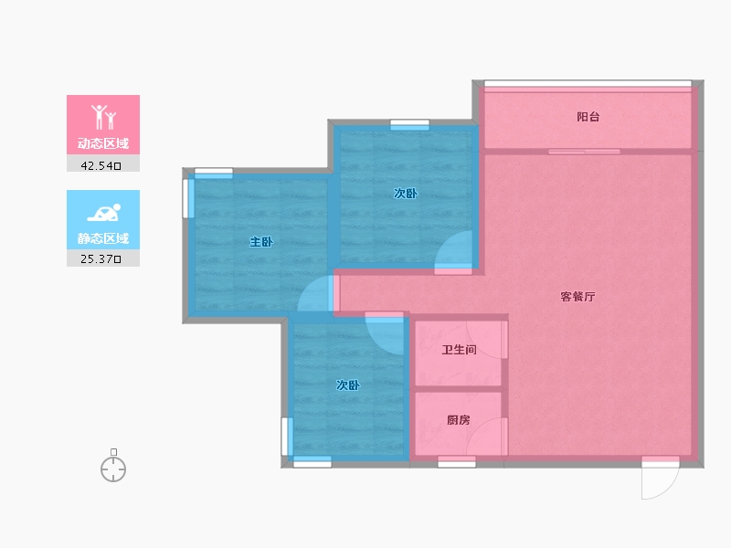 广东省-深圳市-幸福海-60.13-户型库-动静分区