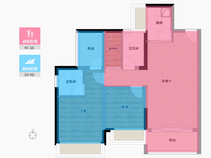 广东省-深圳市-二期御景佳园-63.06-户型库-动静分区