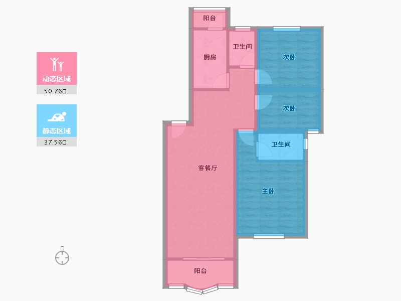 广东省-深圳市-鹏兴花园(一期)-78.56-户型库-动静分区