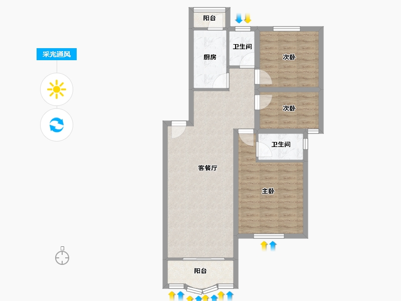 广东省-深圳市-鹏兴花园(一期)-78.56-户型库-采光通风