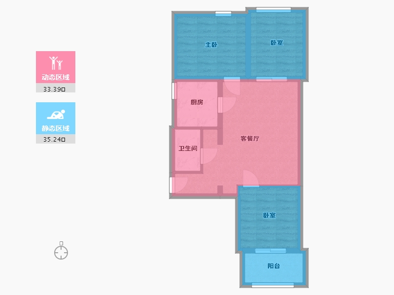 北京-北京市-西马·金润家园-73.95-户型库-动静分区