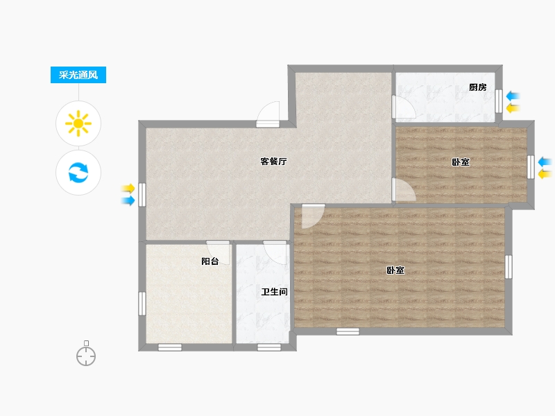 广东省-深圳市-鹏兴花园(一期)-99.45-户型库-采光通风