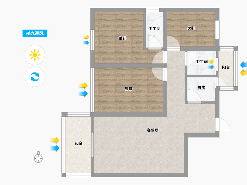 广东省-深圳市-金城华庭-67.45-户型库-采光通风