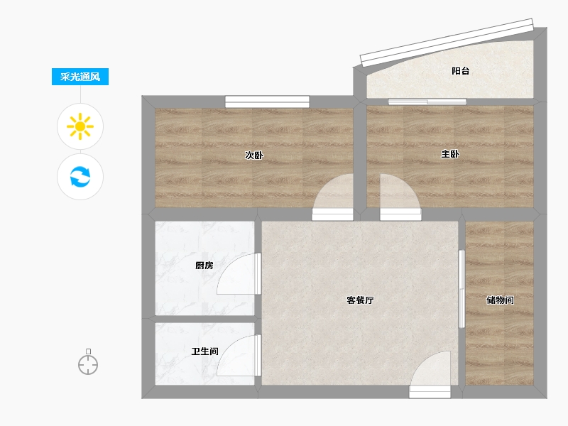 广东省-深圳市-深港花园-39.57-户型库-采光通风