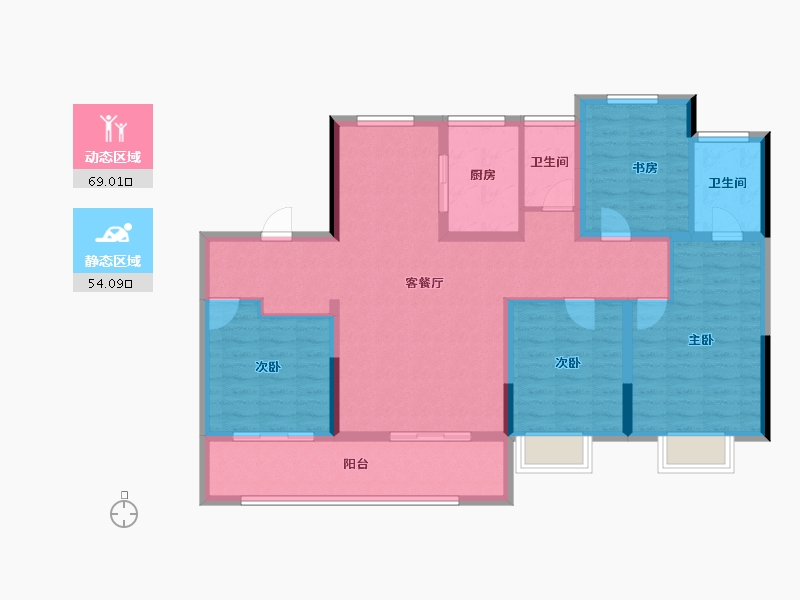 山东省-济南市-骏茂天悦-110.33-户型库-动静分区