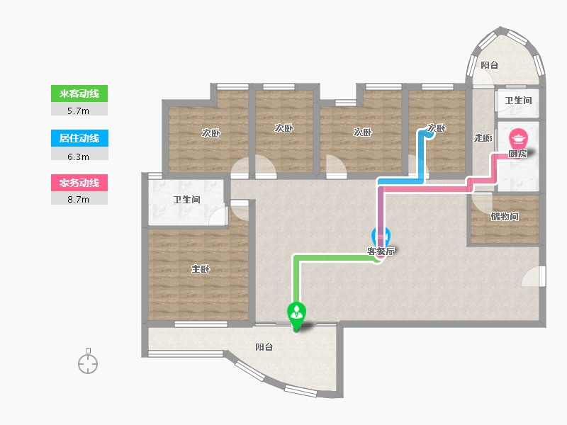 广东省-深圳市-鸿业苑-129.66-户型库-动静线