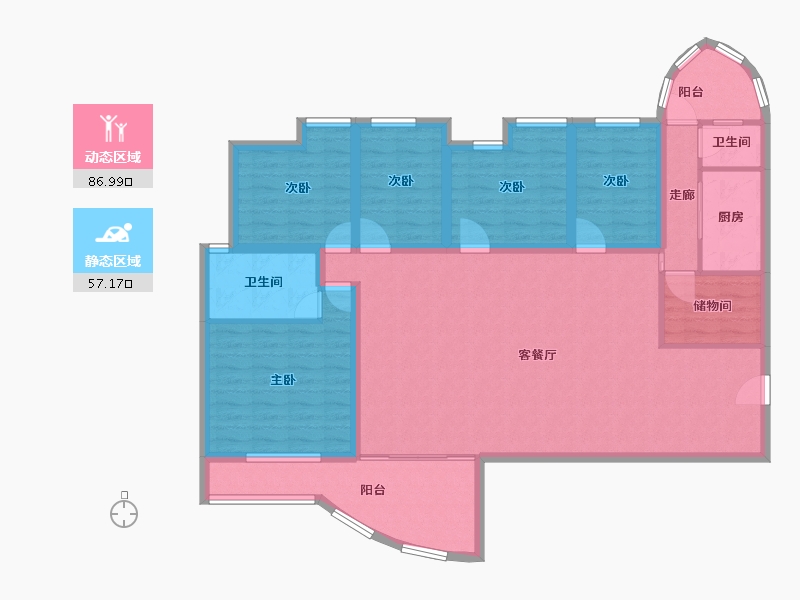 广东省-深圳市-鸿业苑-129.66-户型库-动静分区