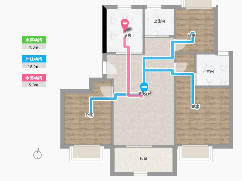 江苏省-苏州市-建发·青云上-72.76-户型库-动静线