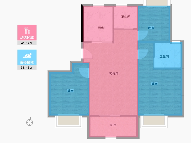 江苏省-苏州市-建发·青云上-72.76-户型库-动静分区