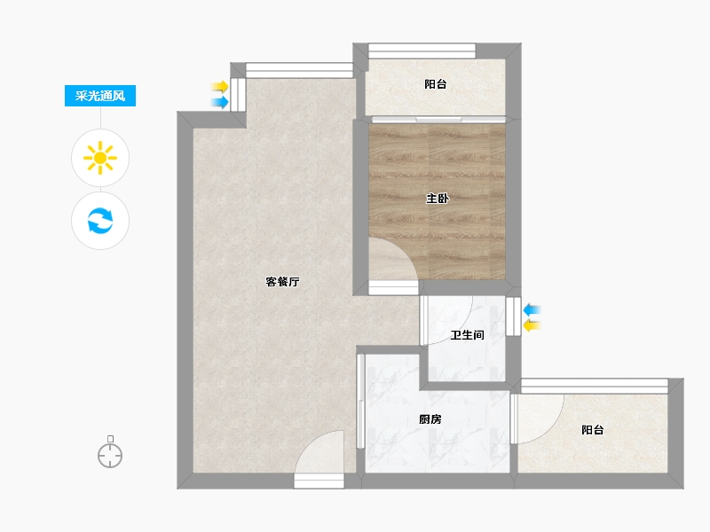 广东省-深圳市-东郡百仕达花园(四期)-32.63-户型库-采光通风