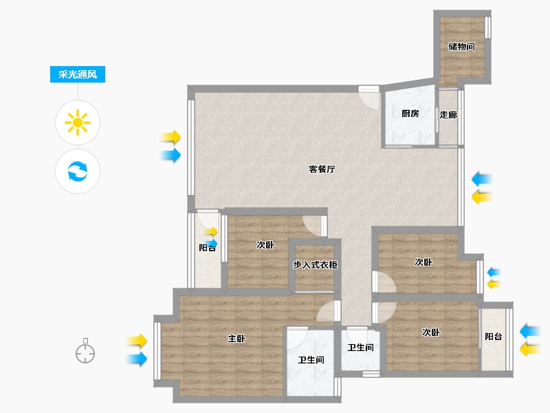 广东省-深圳市-鹏兴花园(六期)-112.26-户型库-采光通风