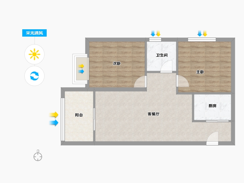 陕西省-西安市-领航悦峯-64.83-户型库-采光通风