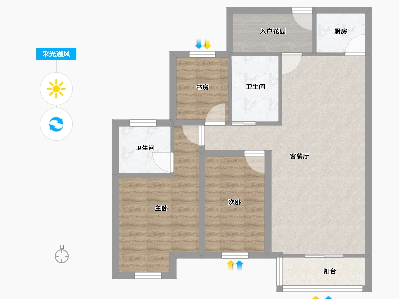 广东省-深圳市-景贝村(B区)-77.95-户型库-采光通风