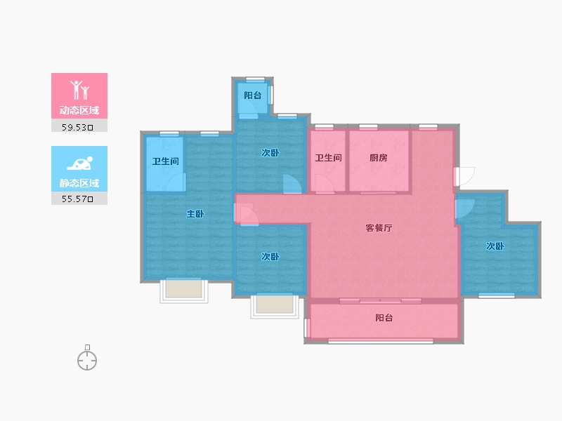 浙江省-杭州市-建发云启之江-111.69-户型库-动静分区