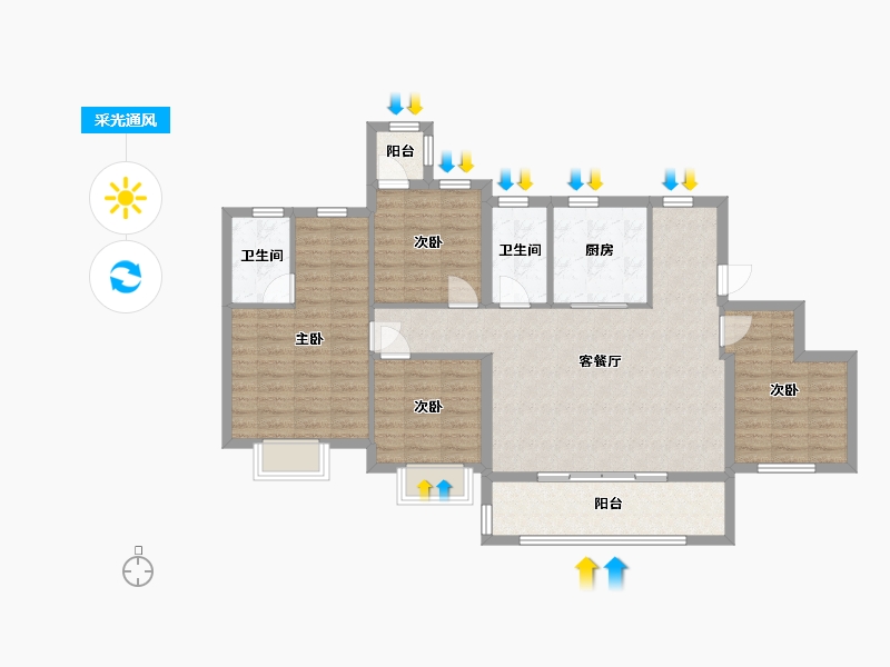 浙江省-杭州市-建发云启之江-111.69-户型库-采光通风