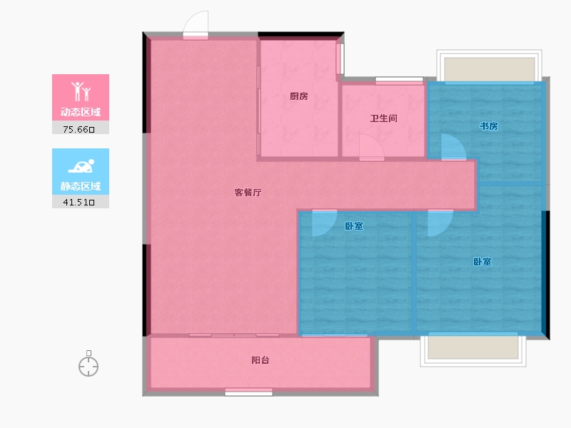 湖北省-武汉市-武汉城建悦享湖璟-108.58-户型库-动静分区