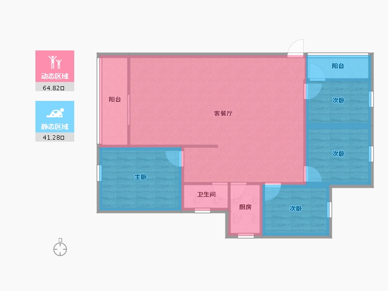 广东省-深圳市-裕鹏阁-95.61-户型库-动静分区