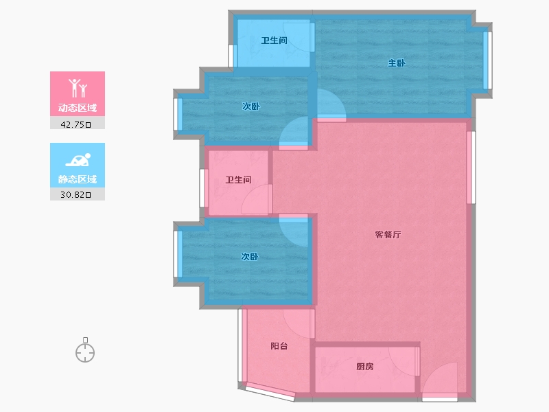 广东省-深圳市-君逸华府（百仕达三期）-64.99-户型库-动静分区