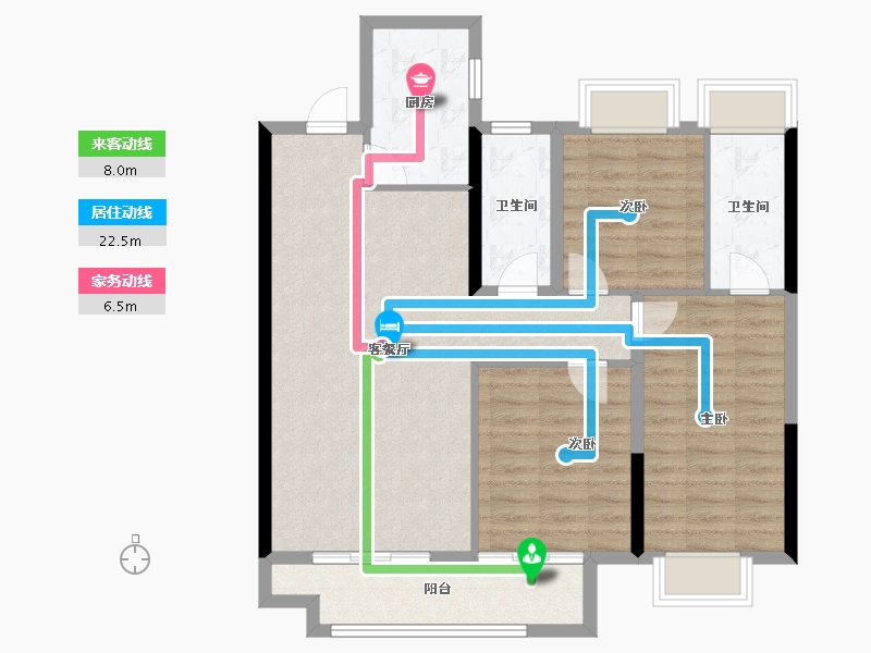 湖北省-武汉市-能建·长江华府-91.63-户型库-动静线