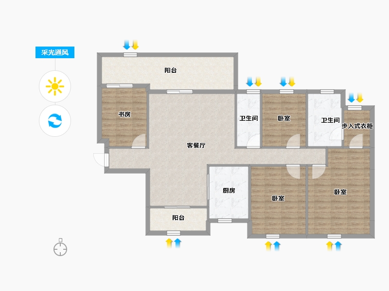 广西壮族自治区-南宁市-保利锦上-121.87-户型库-采光通风