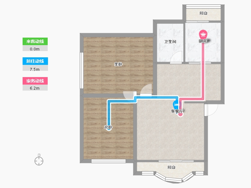 广东省-深圳市-鹏兴花园(一期)-76.37-户型库-动静线