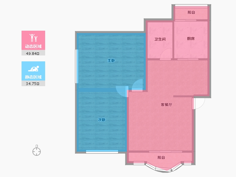 广东省-深圳市-鹏兴花园(一期)-76.37-户型库-动静分区