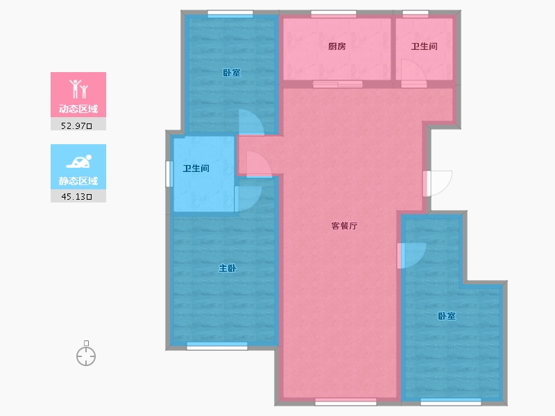 北京-北京市-奥海明月-104.00-户型库-动静分区