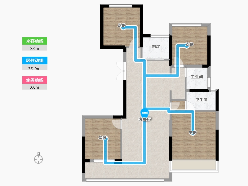 浙江省-温州市-国鸿都会中心-102.41-户型库-动静线