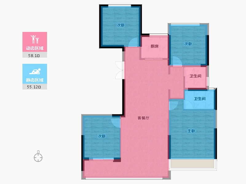 浙江省-温州市-国鸿都会中心-102.41-户型库-动静分区