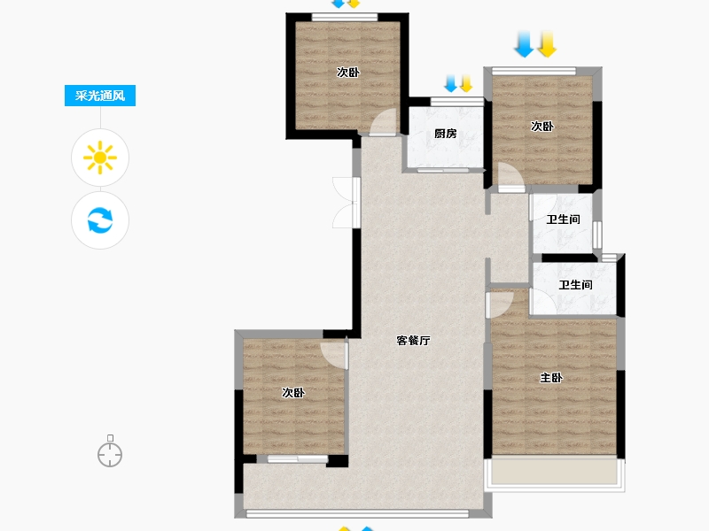 浙江省-温州市-国鸿都会中心-102.41-户型库-采光通风