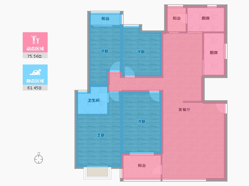 广东省-深圳市-鹏兴花园(六期)-122.13-户型库-动静分区