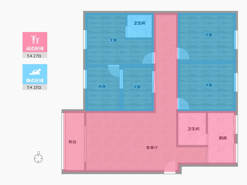 广东省-深圳市-鹏兴花园(一期)-96.00-户型库-动静分区