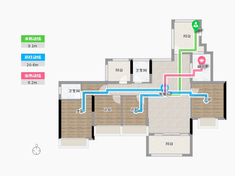 广东省-惠州市-金裕星河丹堤-110.36-户型库-动静线