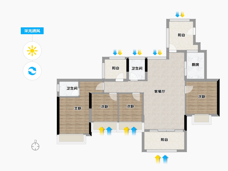 广东省-惠州市-金裕星河丹堤-110.36-户型库-采光通风