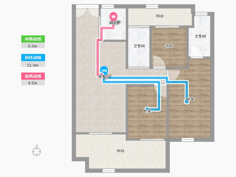 陕西省-西安市-山水华府-77.26-户型库-动静线