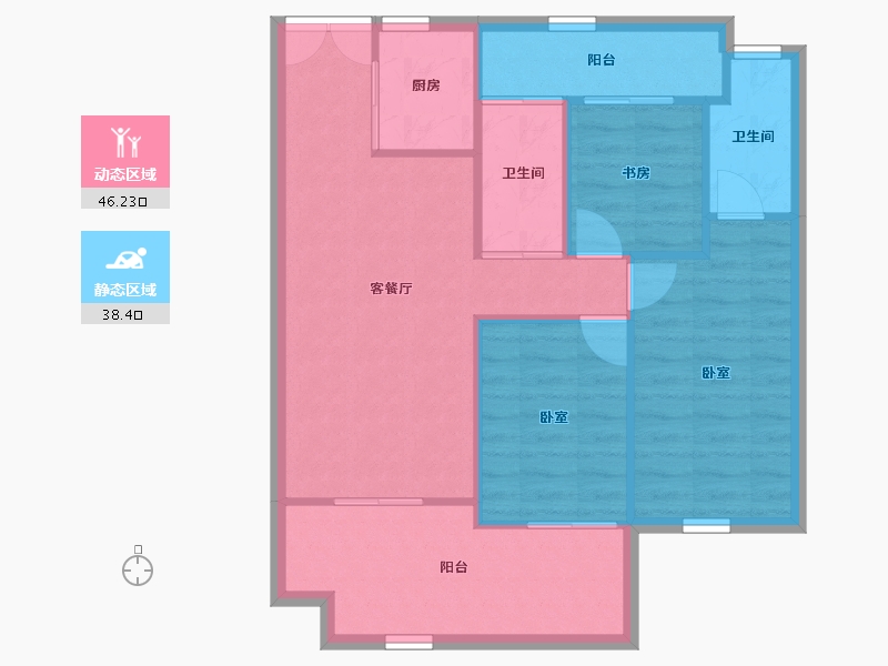 陕西省-西安市-山水华府-77.26-户型库-动静分区