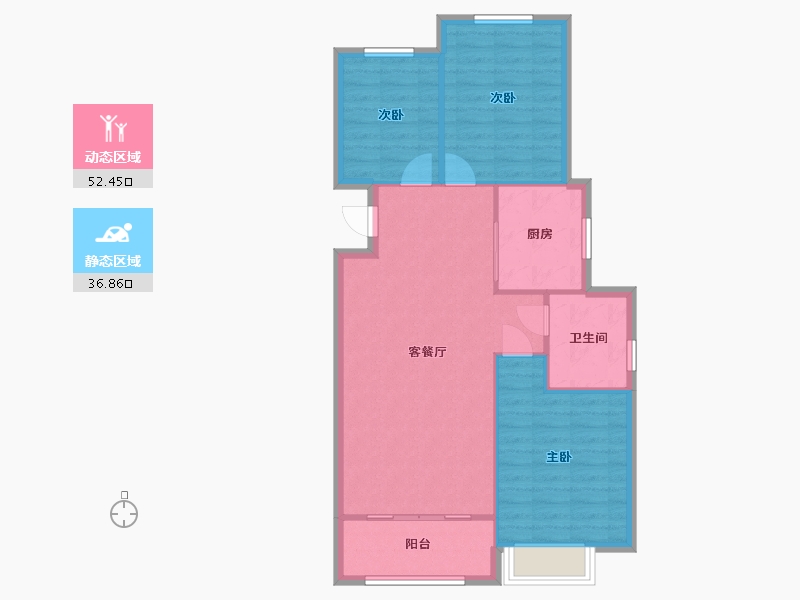 河南省-郑州市-恒大城-81.83-户型库-动静分区