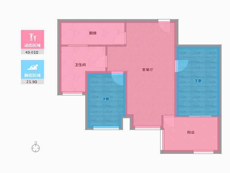 广东省-深圳市-东郡百仕达花园(四期)-63.22-户型库-动静分区