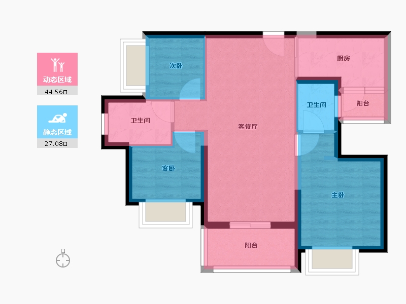 广东省-深圳市-宏发悦见公园里-63.05-户型库-动静分区