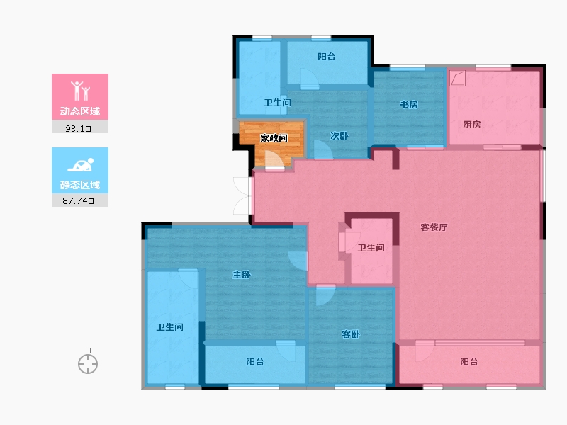 山东省-青岛市-海信·君玺-165.51-户型库-动静分区