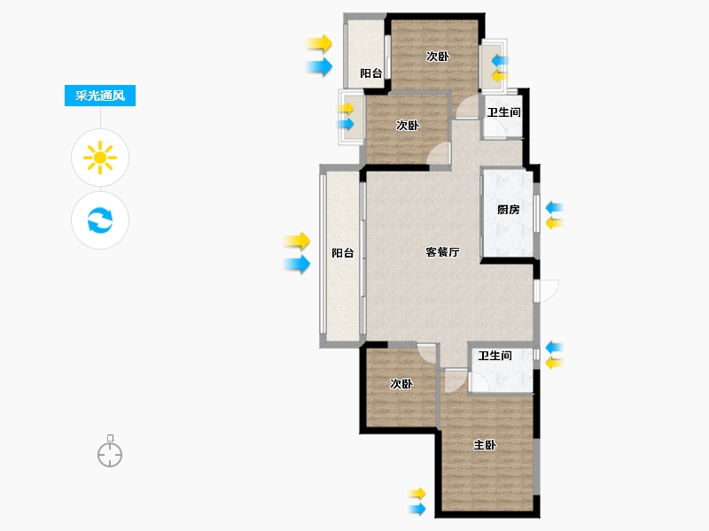 福建省-漳州市-建发西湖望月-114.00-户型库-采光通风