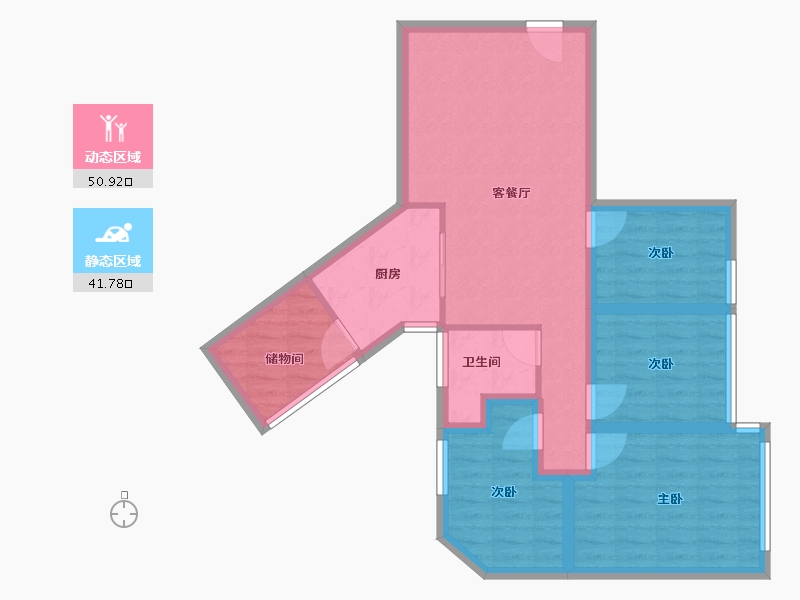 广东省-深圳市-东郡百仕达花园(四期)-82.10-户型库-动静分区